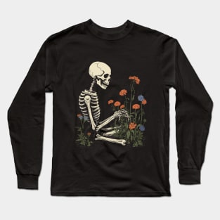 Skeleton Flowers Long Sleeve T-Shirt